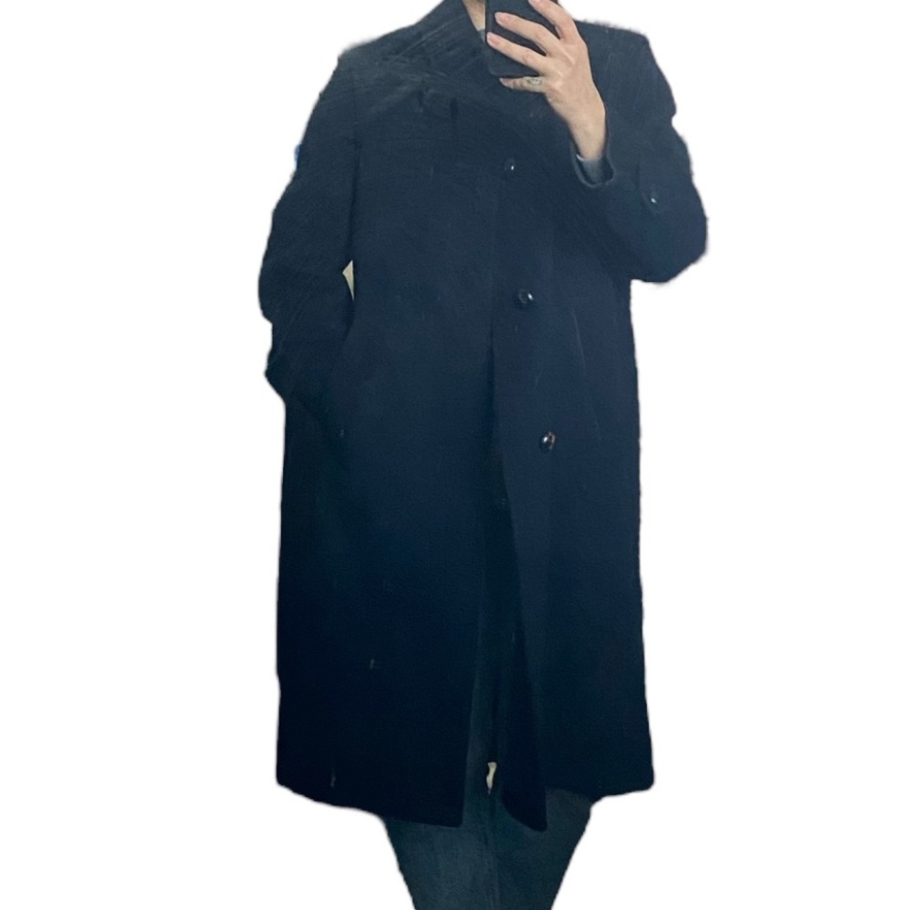Vintage Burberry Authentic Navy Wool Trench Coat